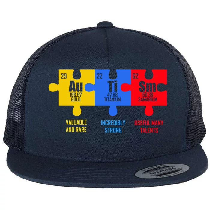 Autism Elets Periodic Table For Chemistry Teacher Gift Flat Bill Trucker Hat