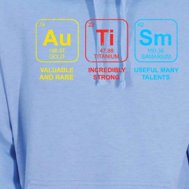 Autism Elets Periodic Table Awareness Asd Cool Gift Unisex Surf Hoodie