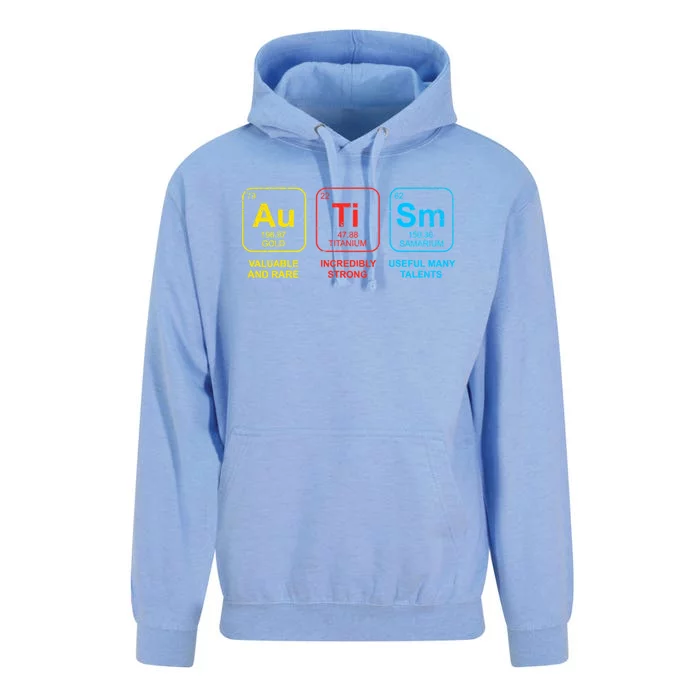 Autism Elets Periodic Table Awareness Asd Cool Gift Unisex Surf Hoodie