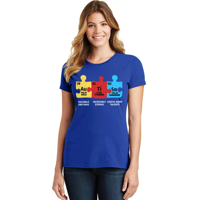 Autism Elets Periodic Table Asd Awareness Aspergers Meaningful Gift Women's T-Shirt