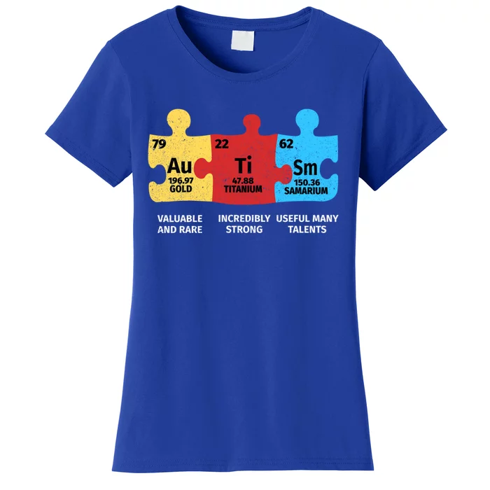 Autism Elets Periodic Table Asd Awareness Aspergers Meaningful Gift Women's T-Shirt