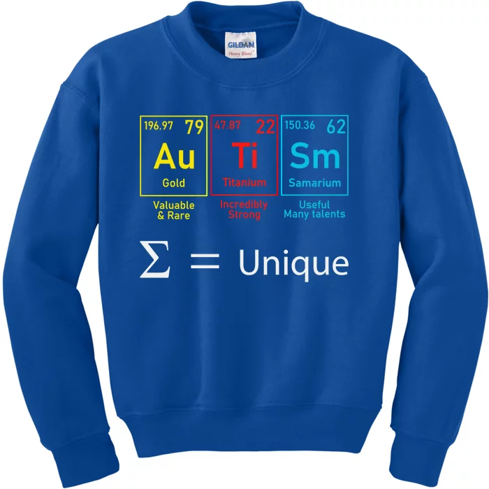 Autism Elets Periodic Table Awareness Asd Gift Kids Sweatshirt