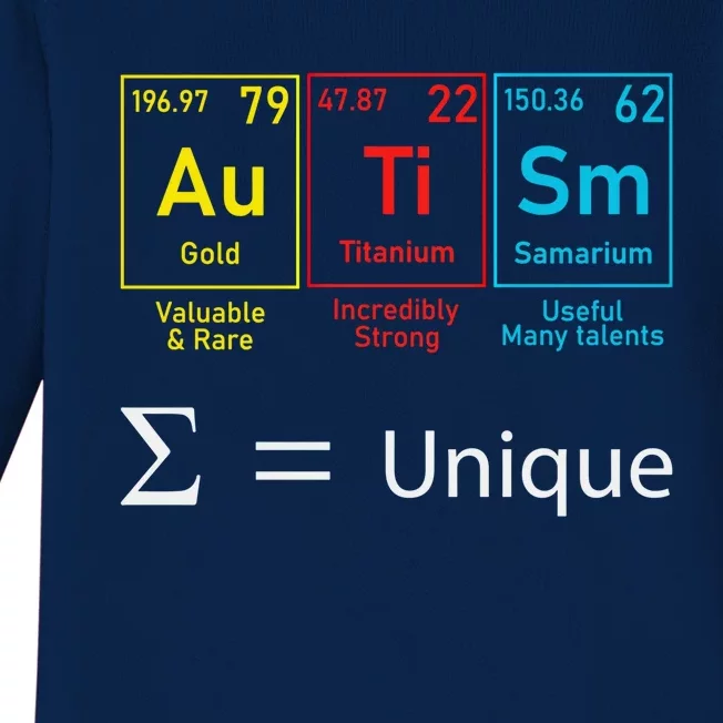 Autism Elets Periodic Table Awareness Asd Gift Baby Long Sleeve Bodysuit