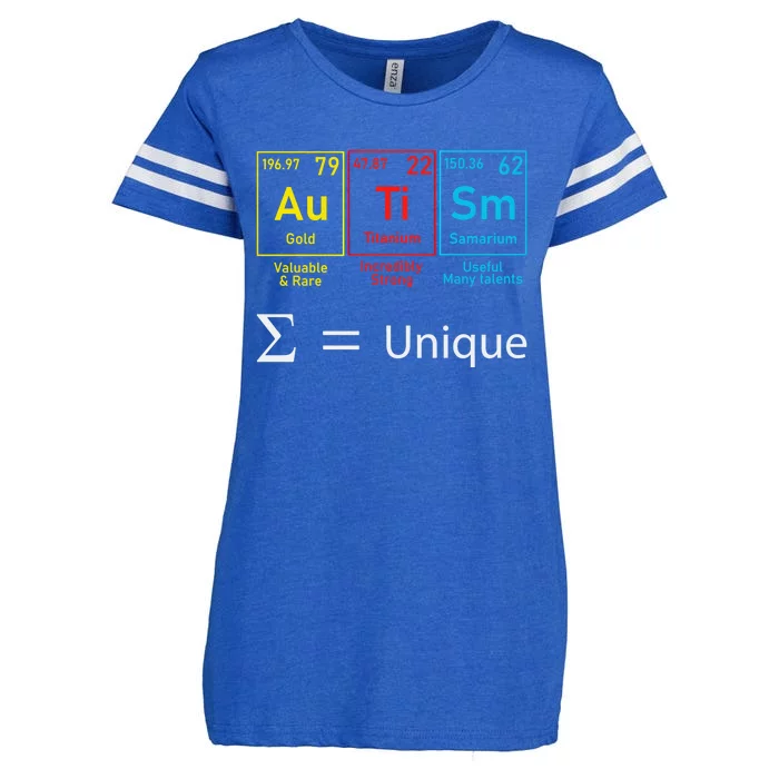 Autism Elets Periodic Table Awareness Asd Gift Enza Ladies Jersey Football T-Shirt