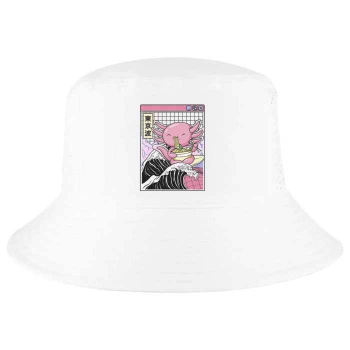 Axolotl Eating Ra Kanagawa Wave Kawaii Japan Vaporwave Cool Comfort Performance Bucket Hat