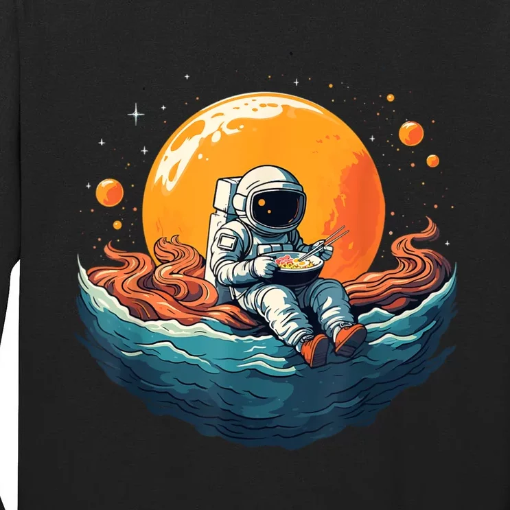 Astronaut Eats Ramen Anime Space Gifts Funny Space Ramen Tall Long Sleeve T-Shirt