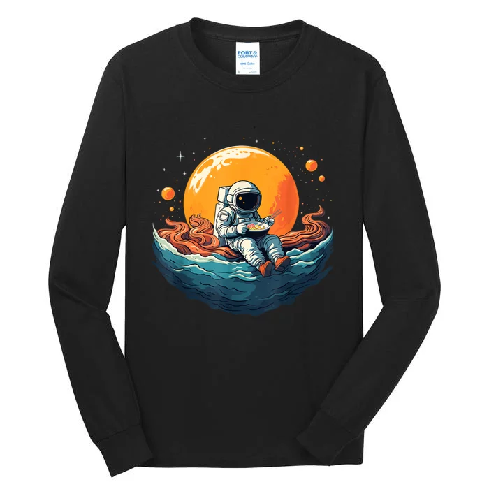 Astronaut Eats Ramen Anime Space Gifts Funny Space Ramen Tall Long Sleeve T-Shirt