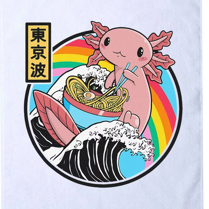 Axolotl Eating Ra Kanagawa Wave Kawaii Anime Vaporwave Platinum Collection Golf Towel