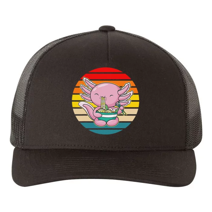 Axolotl Eating Ra Cute Axolotls Kawaii Yupoong Adult 5-Panel Trucker Hat