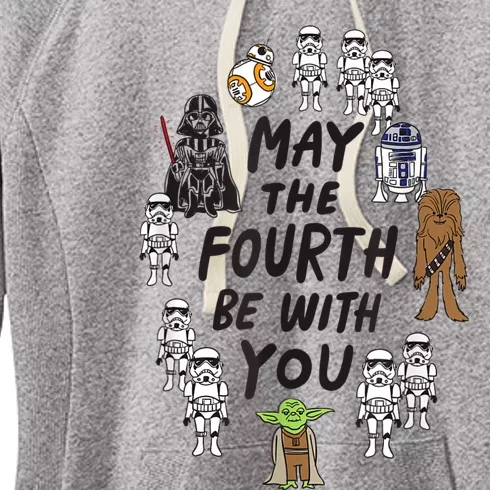 Amazon Essentials S.tar W.ars May The Fourth Be With You Doodle Characters Women's Fleece Hoodie