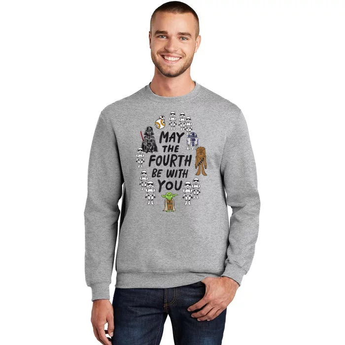 Amazon Essentials S.tar W.ars May The Fourth Be With You Doodle Characters Tall Sweatshirt