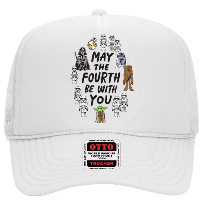 Amazon Essentials S.tar W.ars May The Fourth Be With You Doodle Characters High Crown Mesh Trucker Hat