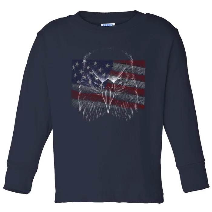 American Eagle Sketch Art Toddler Long Sleeve Shirt