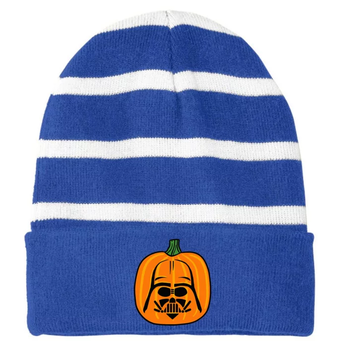 Amazon Essentials Star Wars Darth Vader Halloween Pumpkin Jack O'Lantern Striped Beanie with Solid Band