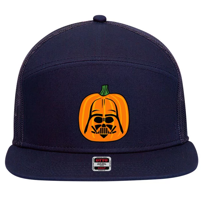 Amazon Essentials Star Wars Darth Vader Halloween Pumpkin Jack O'Lantern 7 Panel Mesh Trucker Snapback Hat