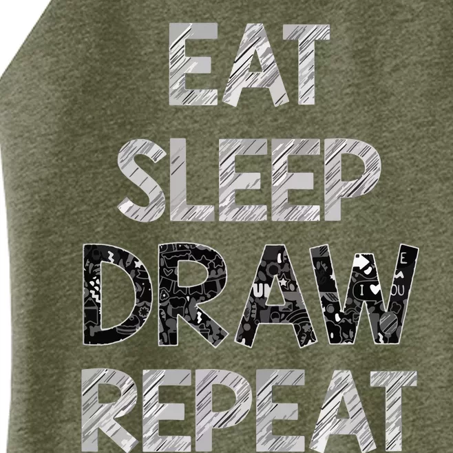 Artist Eat Sleep Draw Repeat Art Drawing Women’s Perfect Tri Rocker Tank