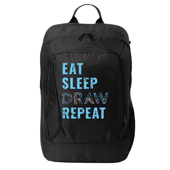 Artist Eat Sleep Draw Repeat Art Drawing Gift City Backpack