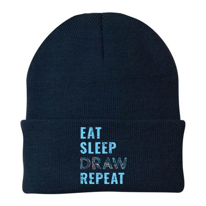 Artist Eat Sleep Draw Repeat Art Drawing Gift Knit Cap Winter Beanie