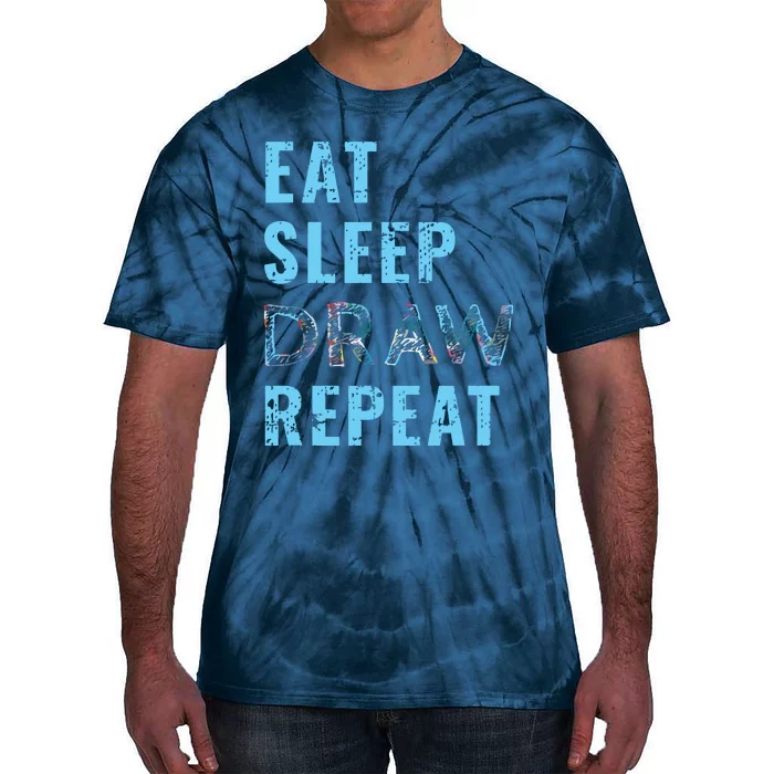 Artist Eat Sleep Draw Repeat Art Drawing Gift Tie-Dye T-Shirt