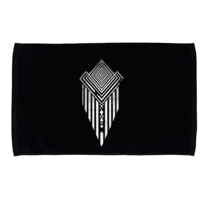 African Ethiopian Silver Metal Geometric Pattern Microfiber Hand Towel