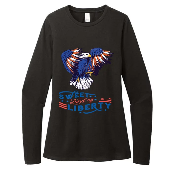 American Eagle Sweet Land Of Liberty 4th July Usa Gift Womens CVC Long Sleeve Shirt