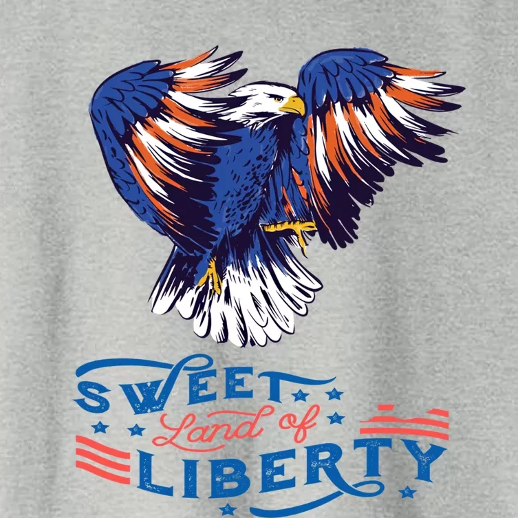 American Eagle Sweet Land Of Liberty 4th July Usa Gift Women's Crop Top Tee