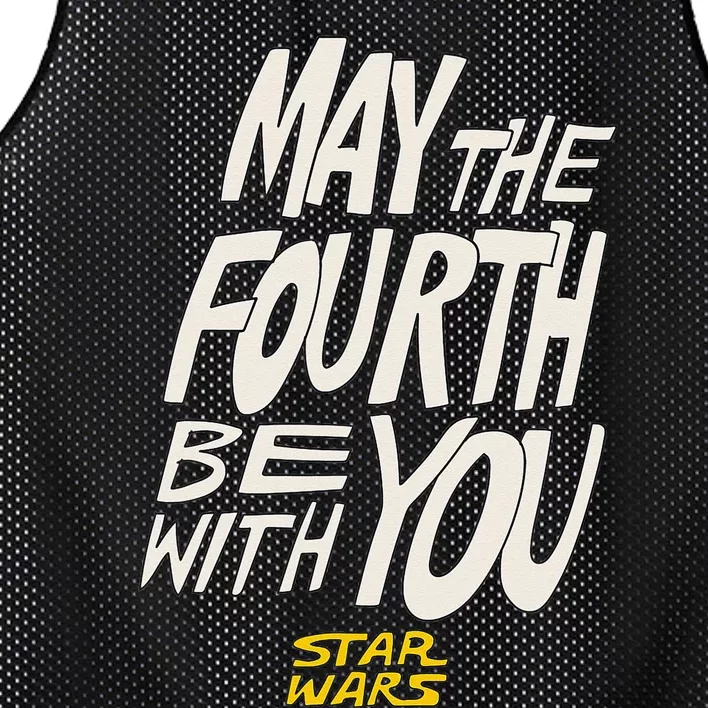 Amazon Essentials Star Wars May the Fourth Be With You HandDrawn Letters Mesh Reversible Basketball Jersey Tank