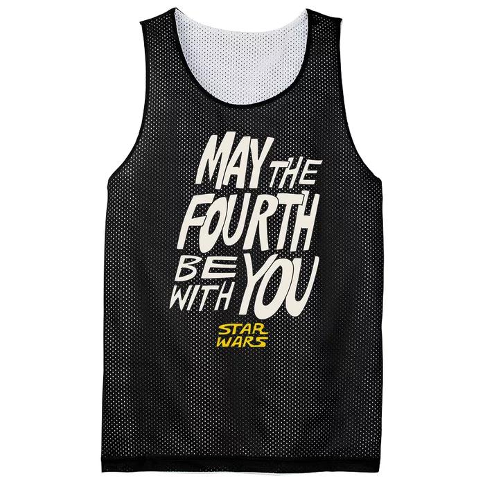 Amazon Essentials Star Wars May the Fourth Be With You HandDrawn Letters Mesh Reversible Basketball Jersey Tank