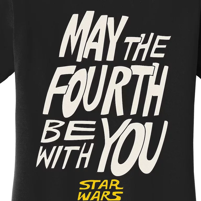 Amazon Essentials Star Wars May the Fourth Be With You HandDrawn Letters Women's T-Shirt