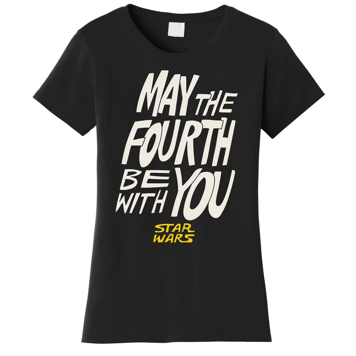 Amazon Essentials Star Wars May the Fourth Be With You HandDrawn Letters Women's T-Shirt