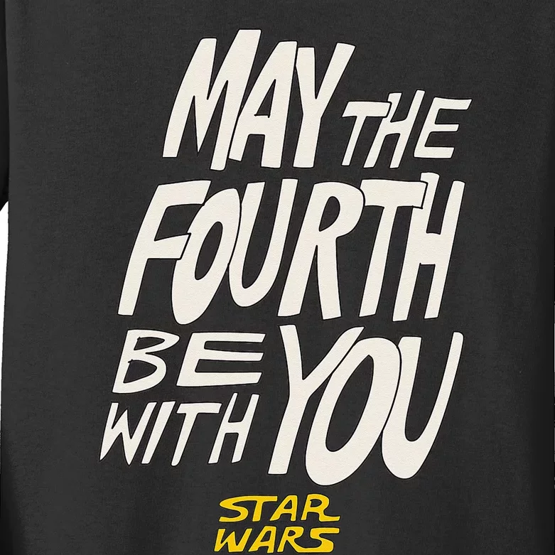 Amazon Essentials Star Wars May the Fourth Be With You HandDrawn Letters Kids Long Sleeve Shirt