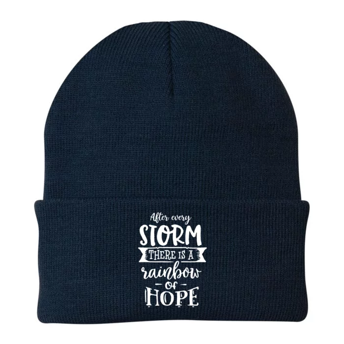 After Every Storm There's Is As Rainbow Of Hope Knit Cap Winter Beanie