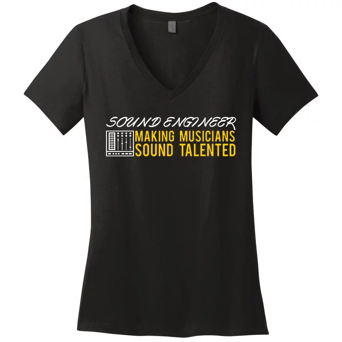 Audio Engineer Sound Technician Design Great Women's V-Neck T-Shirt