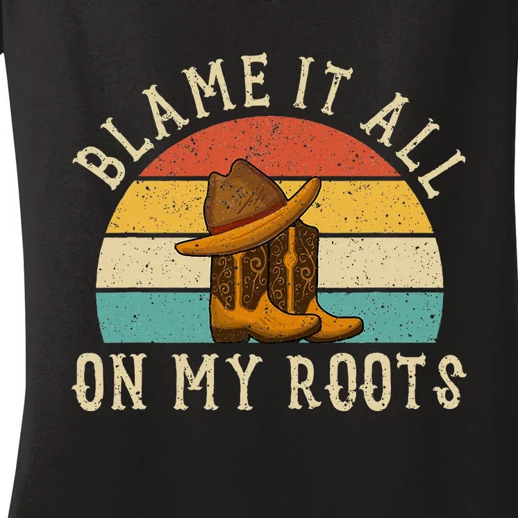 Accuse Everything To My Roots Country Music Women's V-Neck T-Shirt