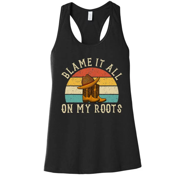 Accuse Everything To My Roots Country Music Women's Racerback Tank