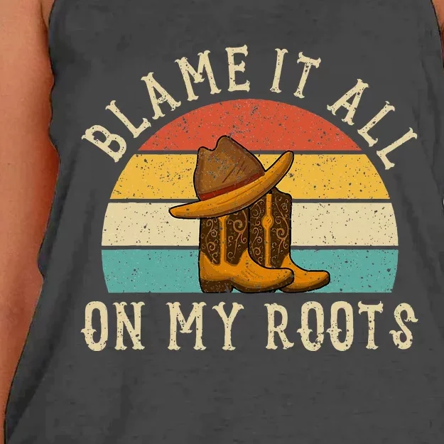 Accuse Everything To My Roots Country Music Women's Knotted Racerback Tank