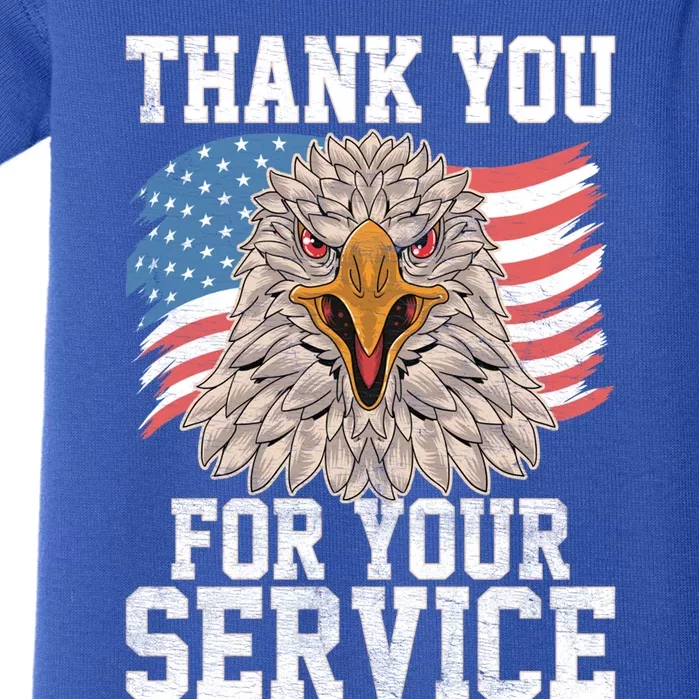 America Eagle Thank You Patriotic Veterans Day Gift Baby Bodysuit