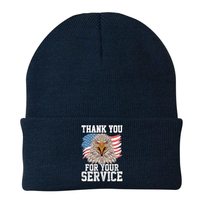 America Eagle Thank You Patriotic Veterans Day Gift Knit Cap Winter Beanie