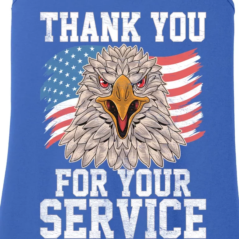 America Eagle Thank You Patriotic Veterans Day Great Gift Ladies Essential Tank