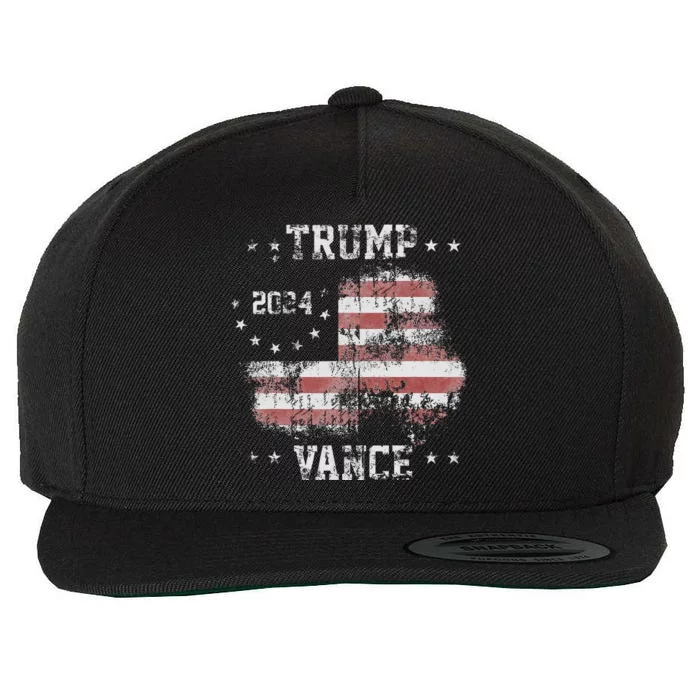 America Election Trump Vance 2024 Vice President Wool Snapback Cap