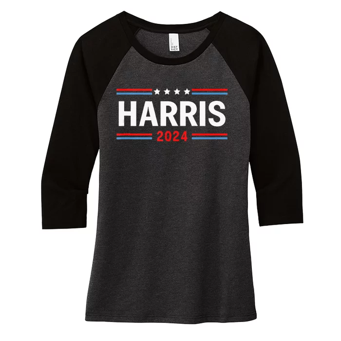 America Election Usa Vote Kamala Harris 2024 President Women's Tri-Blend 3/4-Sleeve Raglan Shirt