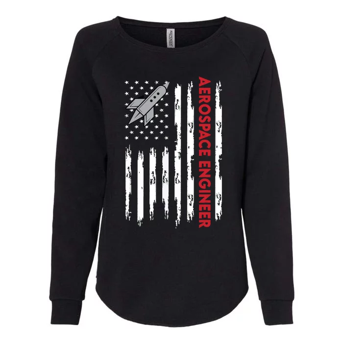 Aerospace Engineer USA Flag Design Womens California Wash Sweatshirt