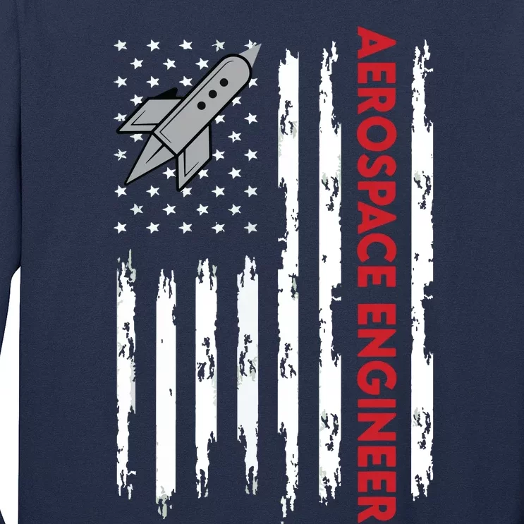 Aerospace Engineer USA Flag Design Long Sleeve Shirt