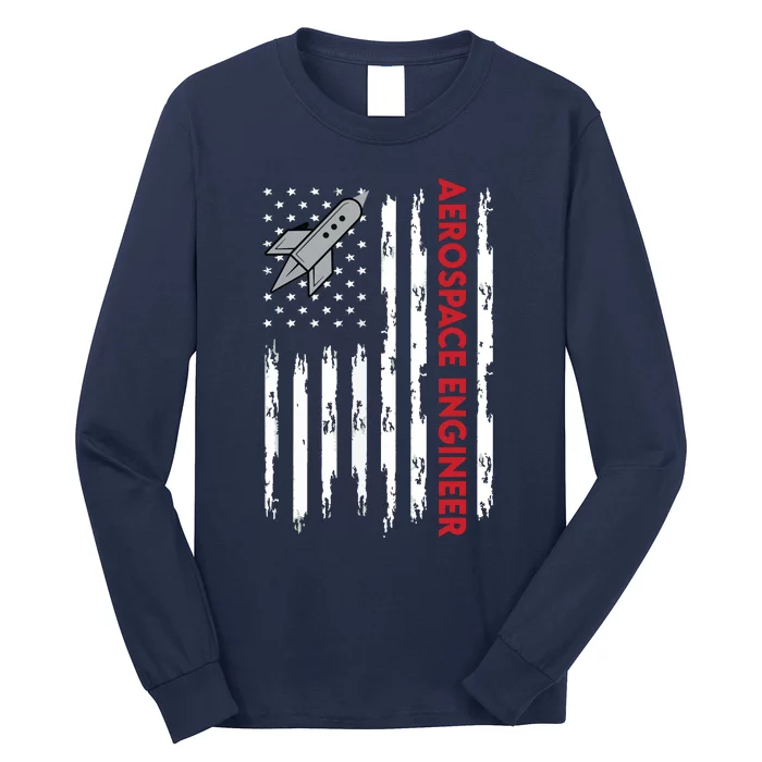 Aerospace Engineer USA Flag Design Long Sleeve Shirt