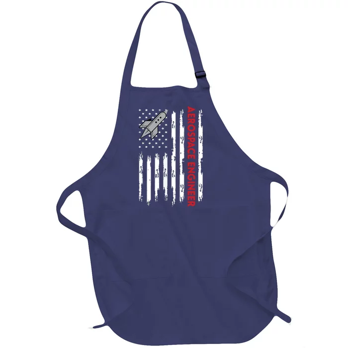 Aerospace Engineer USA Flag Design Full-Length Apron With Pocket