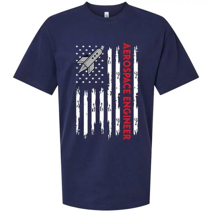 Aerospace Engineer USA Flag Design Sueded Cloud Jersey T-Shirt