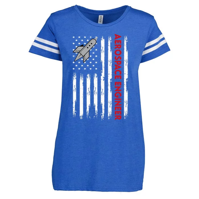 Aerospace Engineer USA Flag Design Enza Ladies Jersey Football T-Shirt