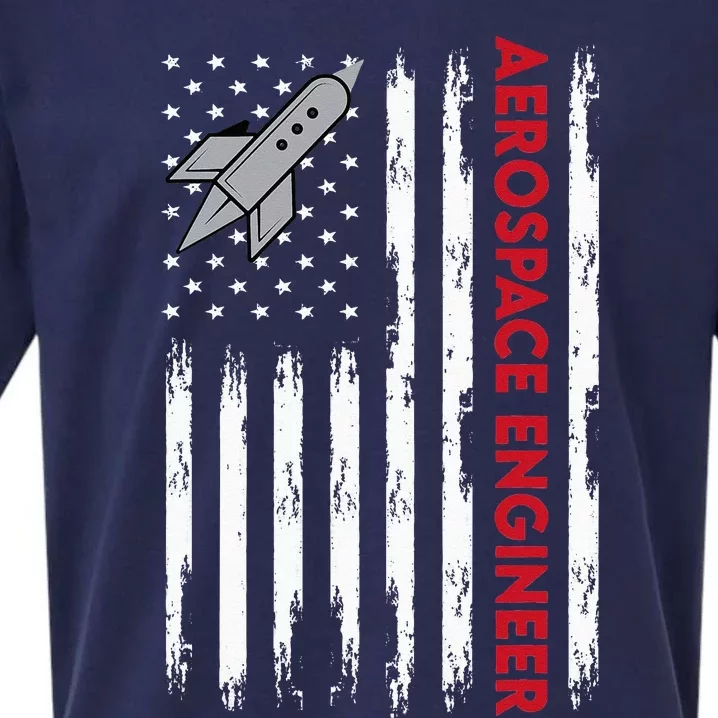 Aerospace Engineer USA Flag Design Sueded Cloud Jersey T-Shirt