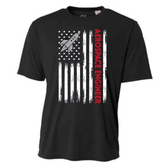 Aerospace Engineer Usa Flag Design Cooling Performance Crew T-Shirt