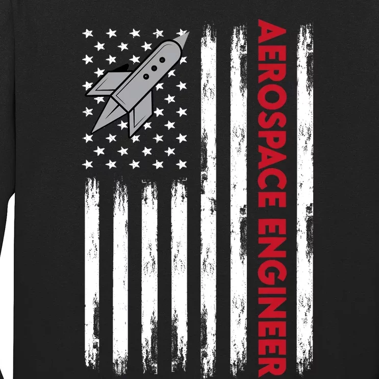 Aerospace Engineer Usa Flag Design Long Sleeve Shirt